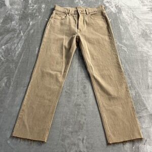Gap Cheeky Straight Jeans Womens 6 Beige High Rise Button Fly Raw Hem Denim